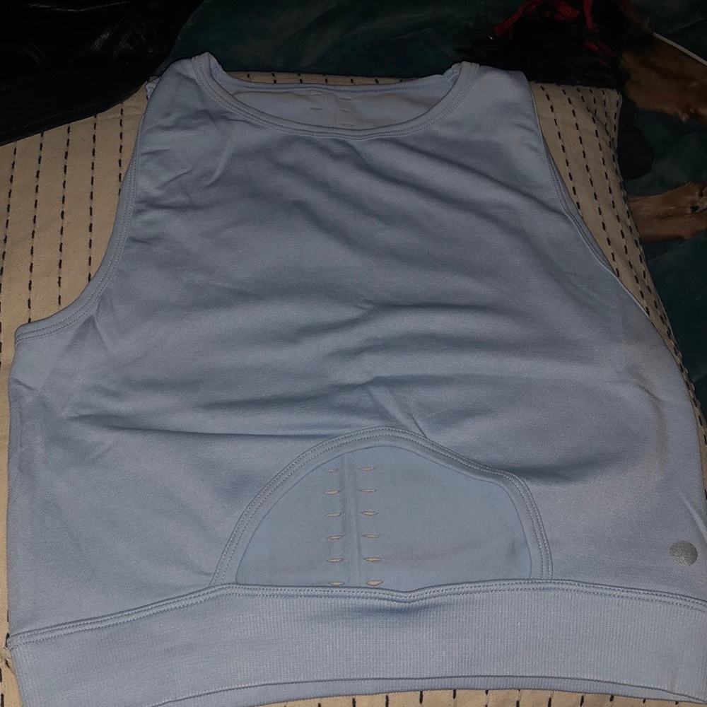 Baby blue sports bra